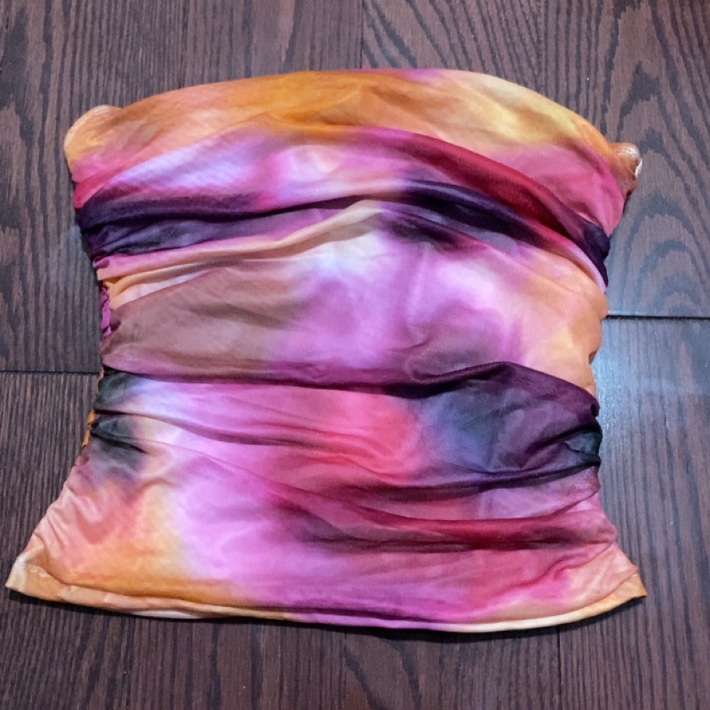 Multicolor Strapless Top